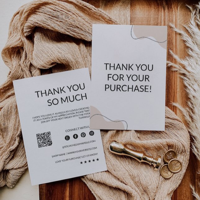Carte de remerciements de petites entreprises modi (Editable Small Business Thank You Card,)