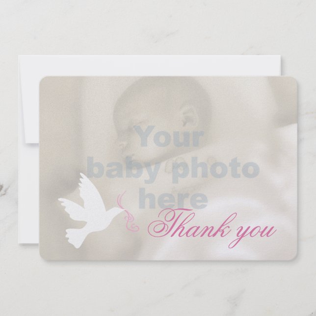Carte de remerciements de photo de baptême de (Devant)