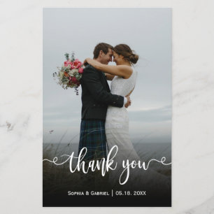 Carte de remerciements de photo Mariage du budget