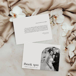 Carte de remerciements de photos de mariage élégan