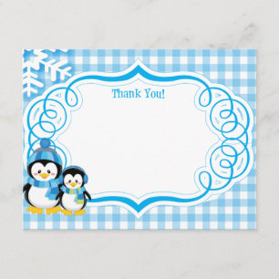Carte de remerciements de pingouin