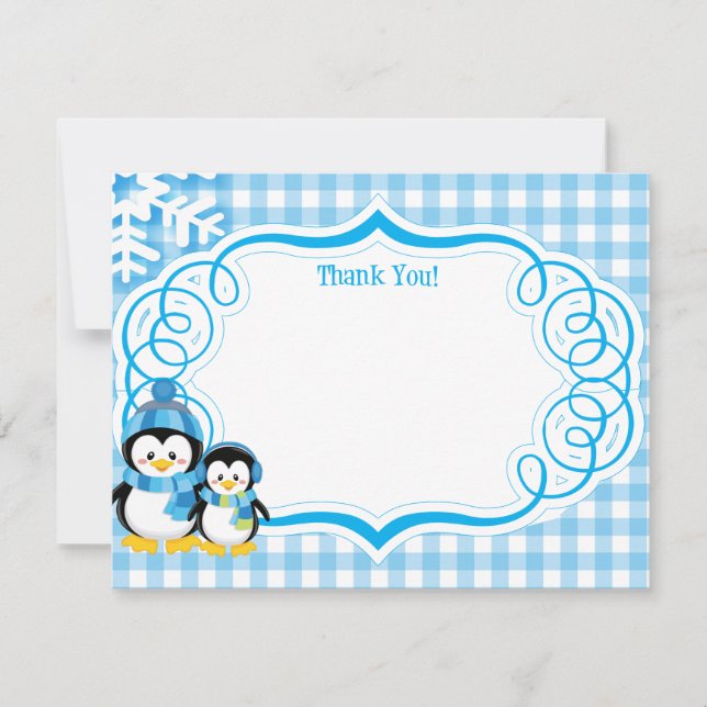 Carte de remerciements de pingouin (Devant)