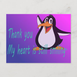Carte de remerciements de pingouin mignon