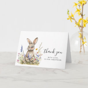 Carte de remerciements de pliage Bunny