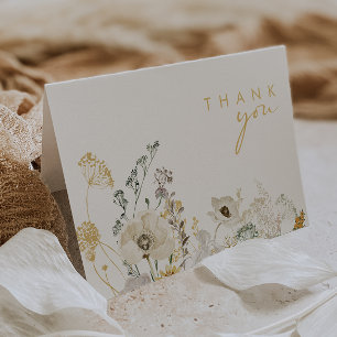 Carte de remerciements de prairie de Fleur sauvage
