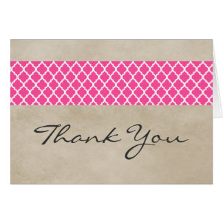 Carte de remerciements de Quatrefoil Rustique Rose