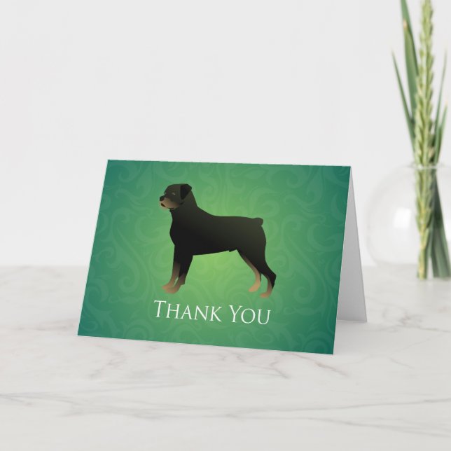 Carte de remerciements de race de chien Rottweiler (Devant)