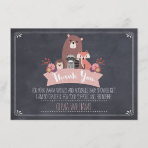 Carte de remerciements de région boisée de filles