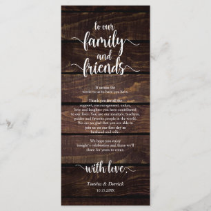 Carte de remerciements de réglage du Mariage rusti