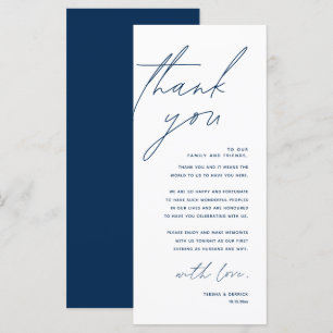 Carte de remerciements de réglage minimaliste du M