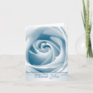 Carte de remerciements de rose de bleu
