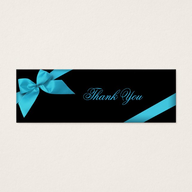 Carte de remerciements de ruban Turquoise (Devant)