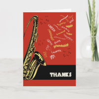 Carte de remerciements de saxophone de jazz