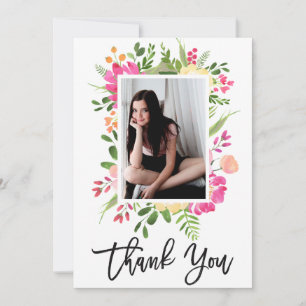 Carte de remerciements de script de photo couleur 