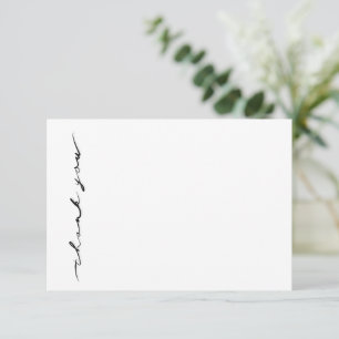 Carte de remerciements de script lettres main chic