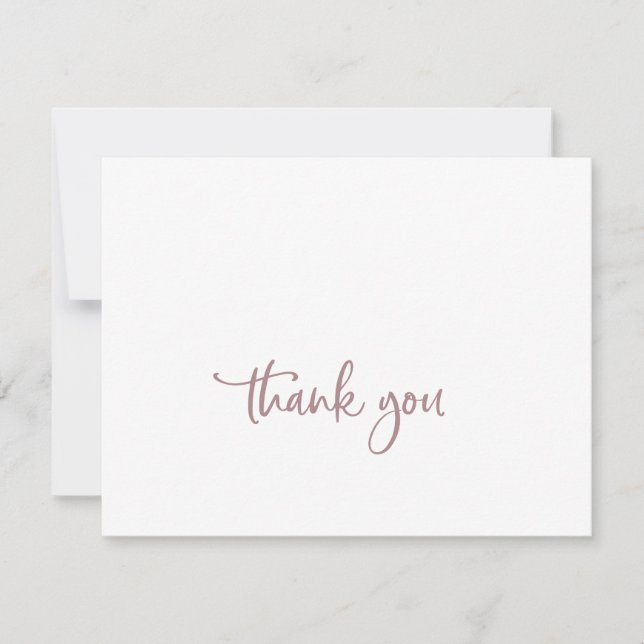 Carte de remerciements de script or Rose rustique (Devant)