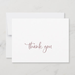 Carte de remerciements de script or Rose rustique