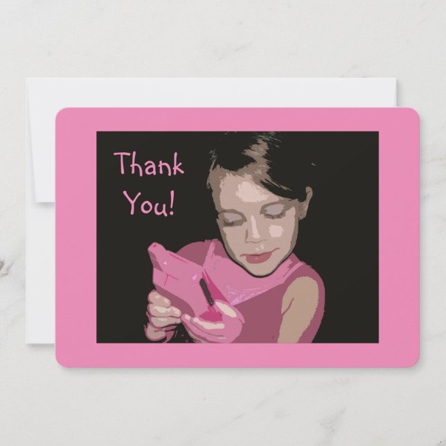 Carte de remerciements de SMS pour fille Merci (Devant)