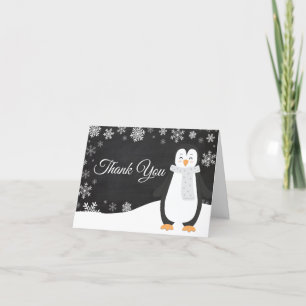 Carte de remerciements de Snowflake de Penguin d'h