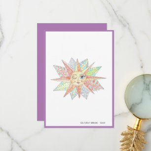 carte de remerciements de soleil géant