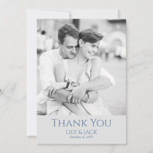 Carte de remerciements de superposition photo gris