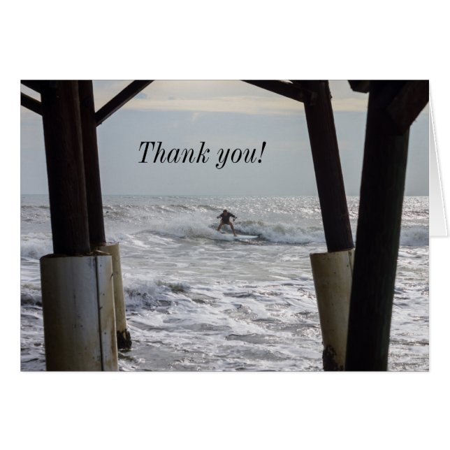 Carte de remerciements de surf au cacao (Devant Horizontal)