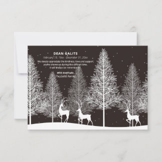 Carte de remerciements de sympathie des cerfs d'hi