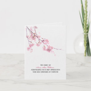 Carte de remerciements de sympathie des fleurs de