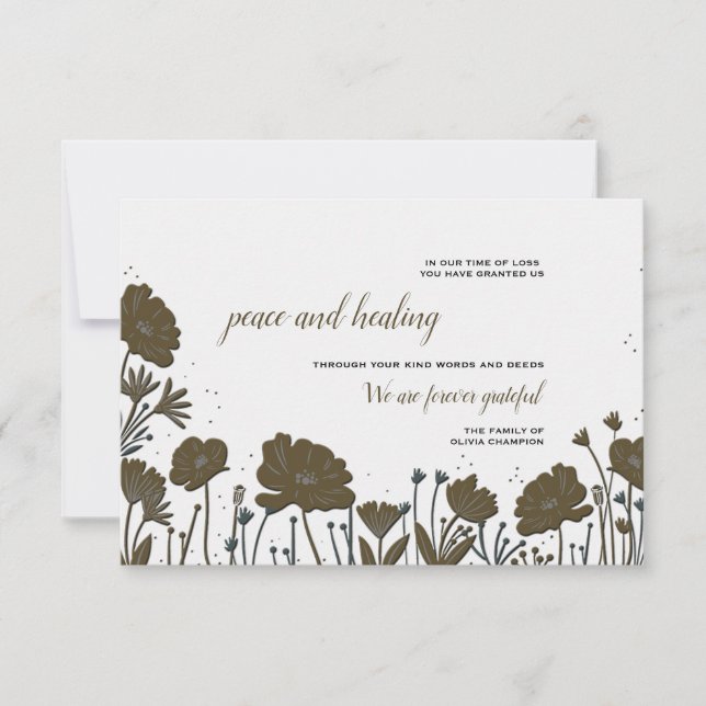 Carte de remerciements de sympathie pour la puissa (Devant)