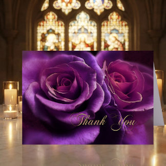 Carte de remerciements de sympathie Rose violette