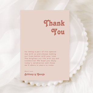 Carte de remerciements de table rose pâle des Vibe