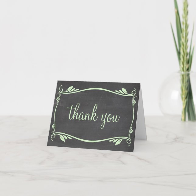 Carte de remerciements de tableau de bord vert (Devant)