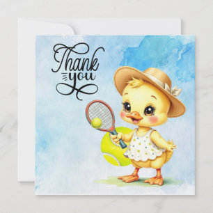 Carte de remerciements de tennis avec balle sur le