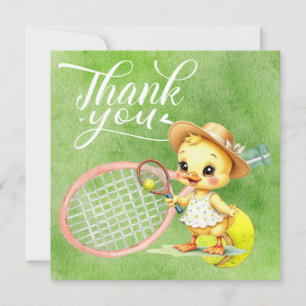 Carte de remerciements de tennis et aquarelle de b