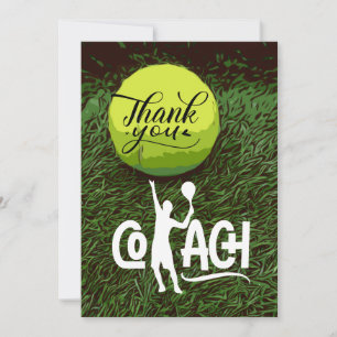Carte de remerciements de tennis pour entraîneur d