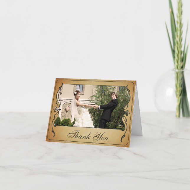 Carte de remerciements de ticket vintage (Devant)