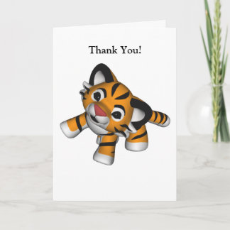 Carte de remerciements de tigre de Kawaii