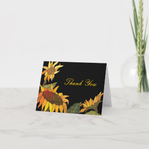 Carte de remerciements de tournesol élégant