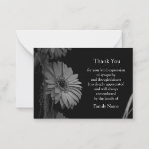 Carte de remerciements de tournesol isolé