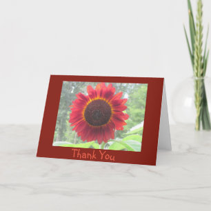 Carte de remerciements de tournesol rouillé
