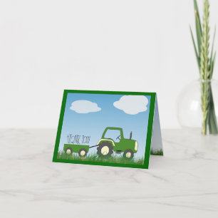 Carte de remerciements de tracteur — mignon aussi 
