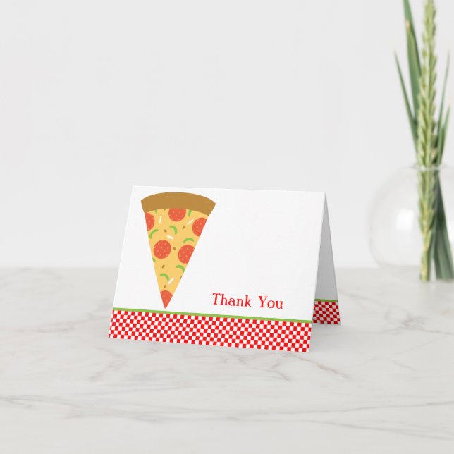 Carte de remerciements de tranche de pizza (Devant)