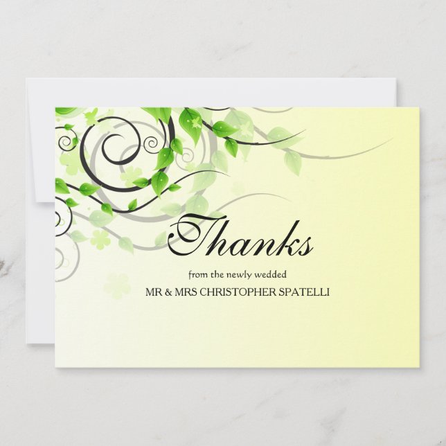 Carte de remerciements de treille (Devant)