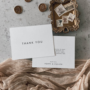 Carte de remerciements de typographie chic