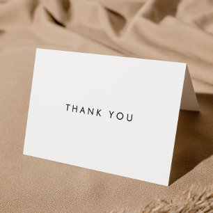 Carte de remerciements de typographie chic
