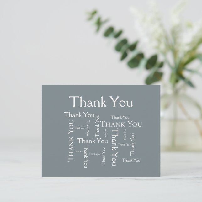 Carte de remerciements de typographie moderne en g (Debout devant)