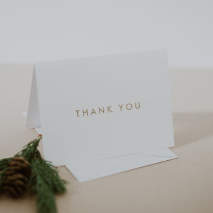 Carte de remerciements de typographie or chic