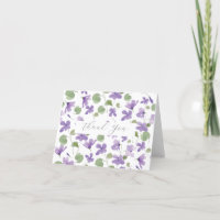 Carte de remerciements de violettes sucrées