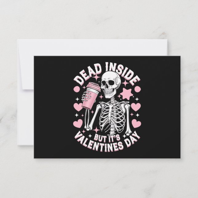Carte De Remerciements Dead Inside, mais c'est la Saint Valentin Funny Sk (Devant)