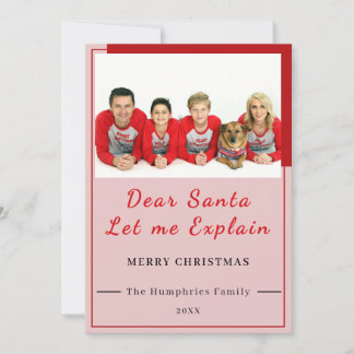 Carte De Remerciements Dear Santa, Let Me Explain - Fun photo CHRISTMAS